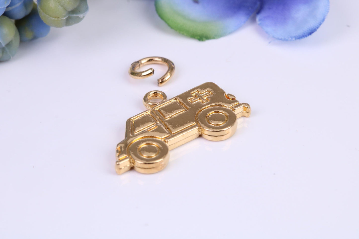 Ambulance Charm, Made from Solid Cast Yellow Gold, British Hallmarked