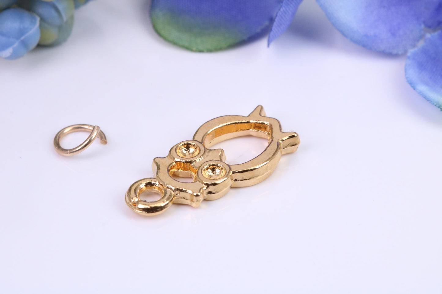 Owl Charm, Made from Solid Cast Yellow Gold, British Hallmarked