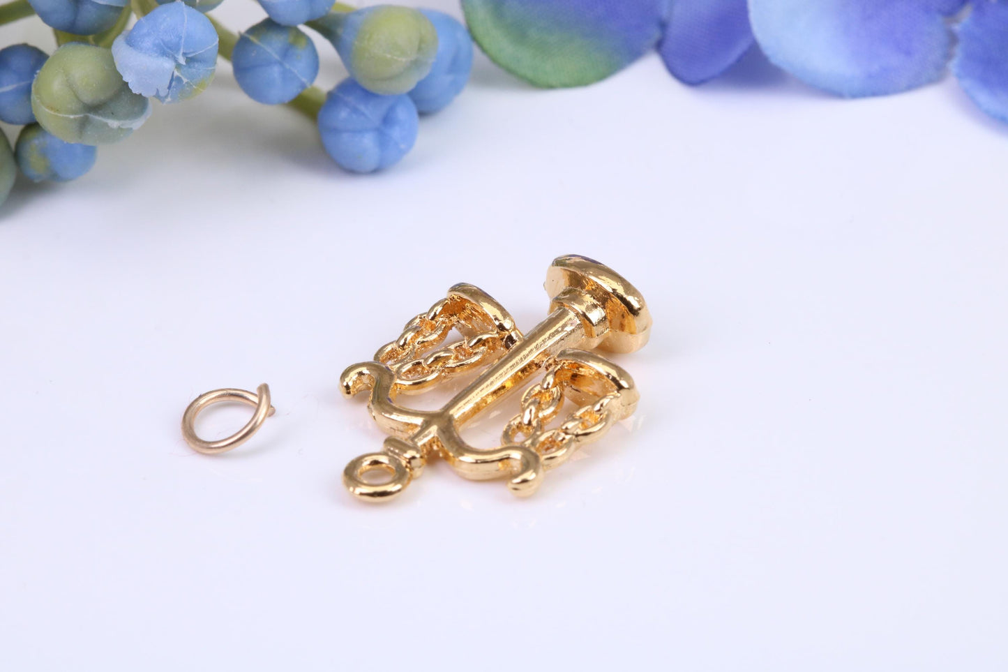 Weighing Scales Charm, Made from Solid Yellow Gold, British Hallmarked, Complete with Attachment Link