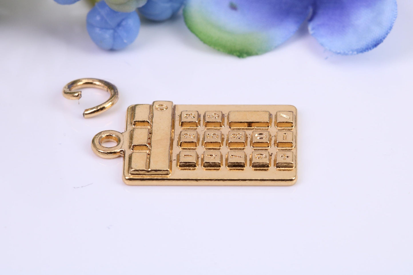 Calculator Charm, Made from Solid Cast Yellow Gold, British Hallmarked