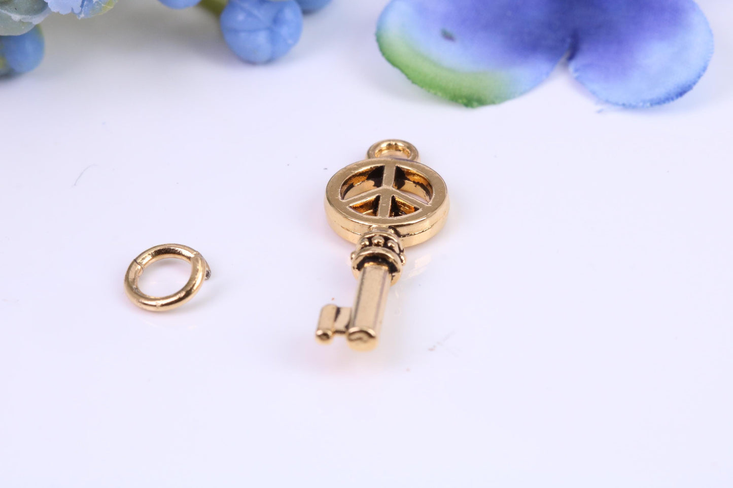Key Charm, Made from Solid Cast Yellow Gold, British Hallmarked