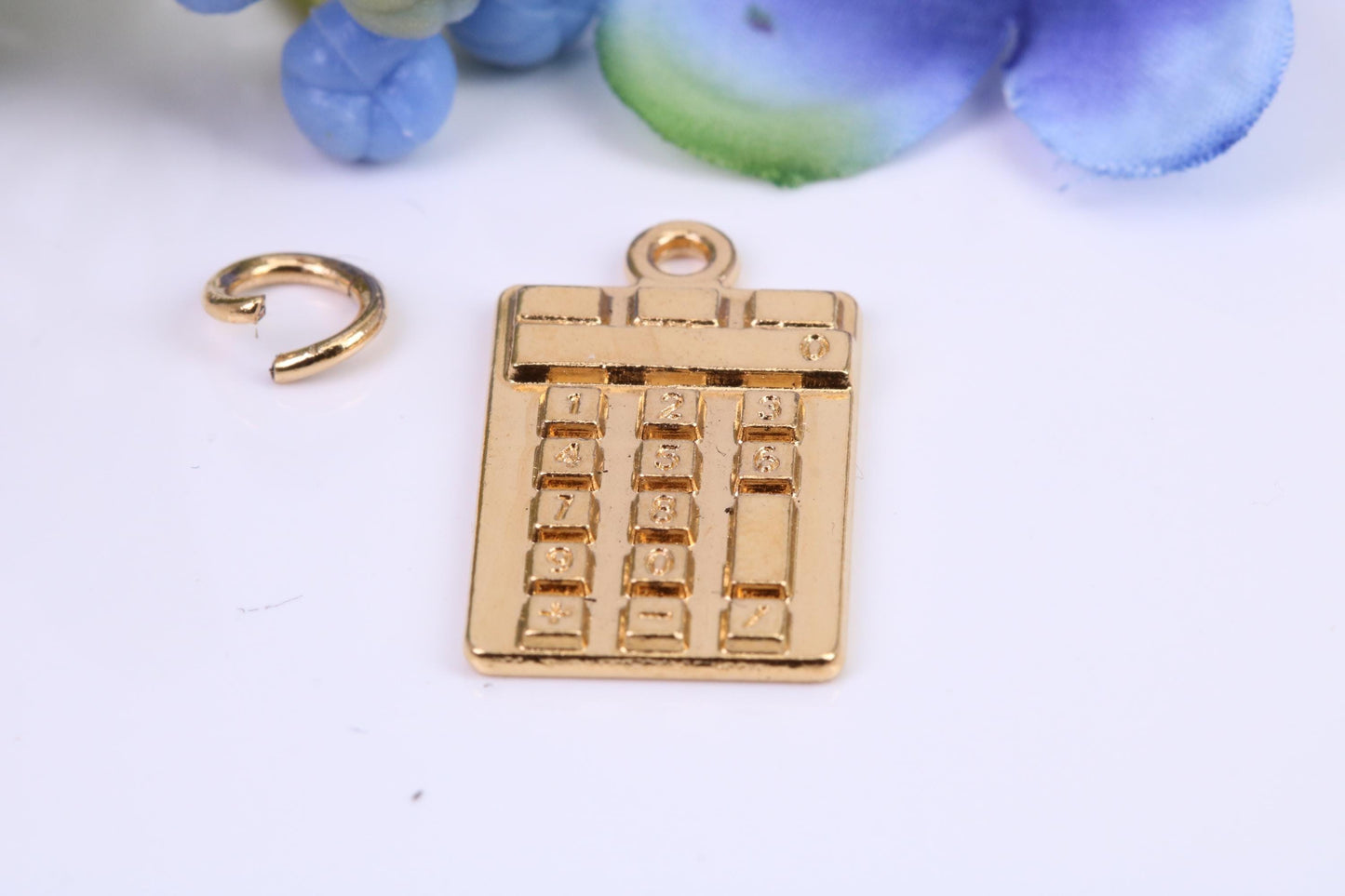 Calculator Charm, Made from Solid Cast Yellow Gold, British Hallmarked