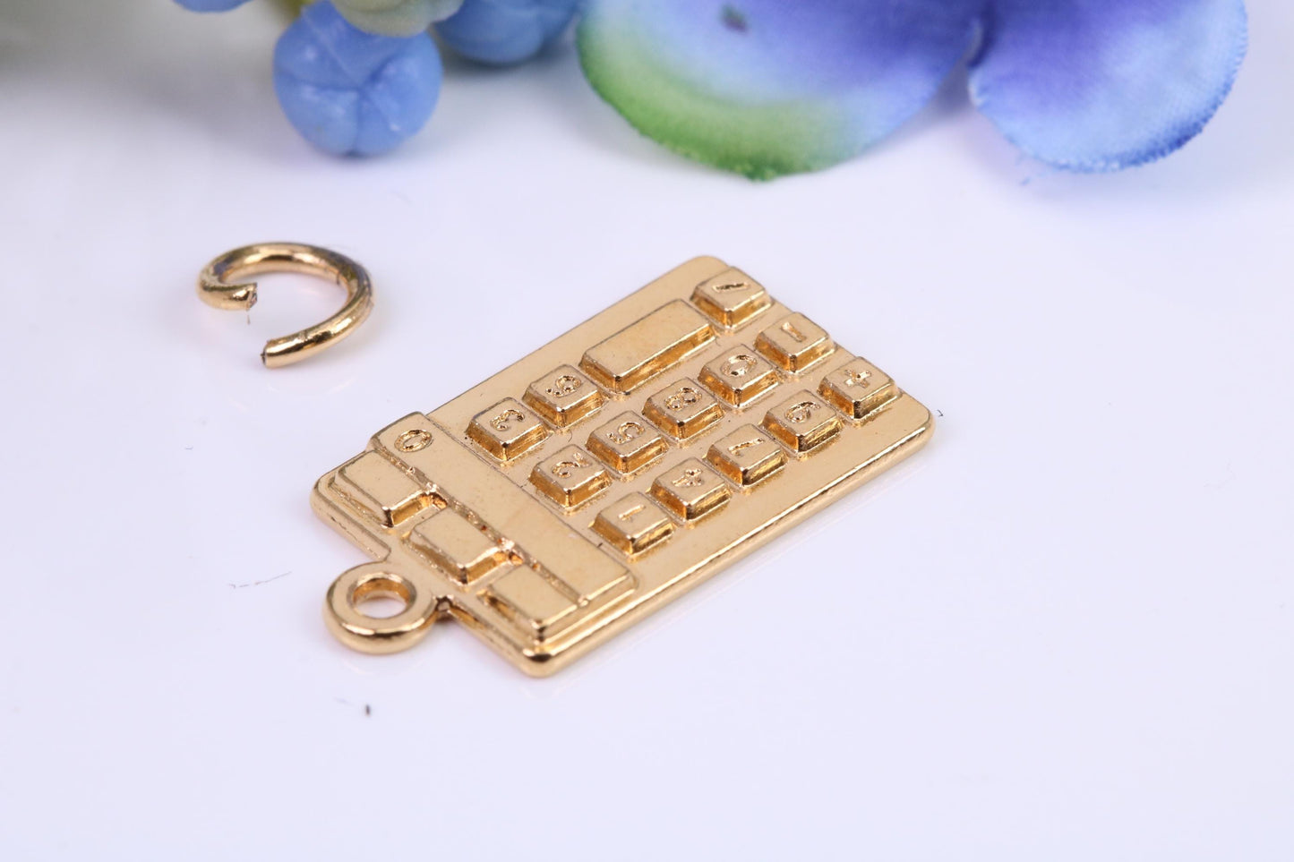 Calculator Charm, Made from Solid Cast Yellow Gold, British Hallmarked