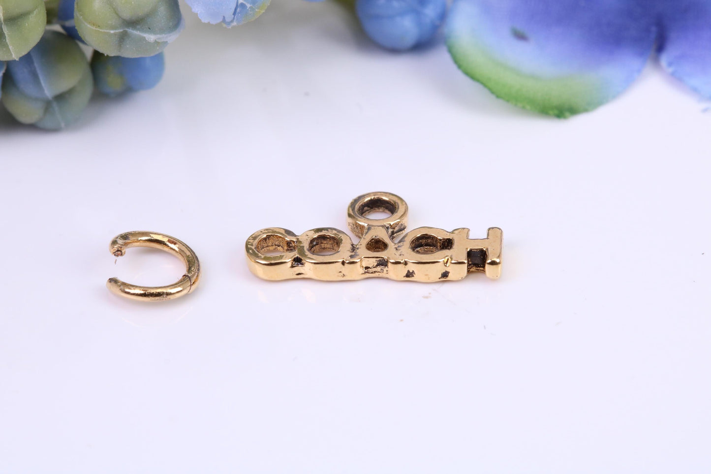 Sports Coach Charm, Made from Solid Cast Yellow Gold, British Hallmarked