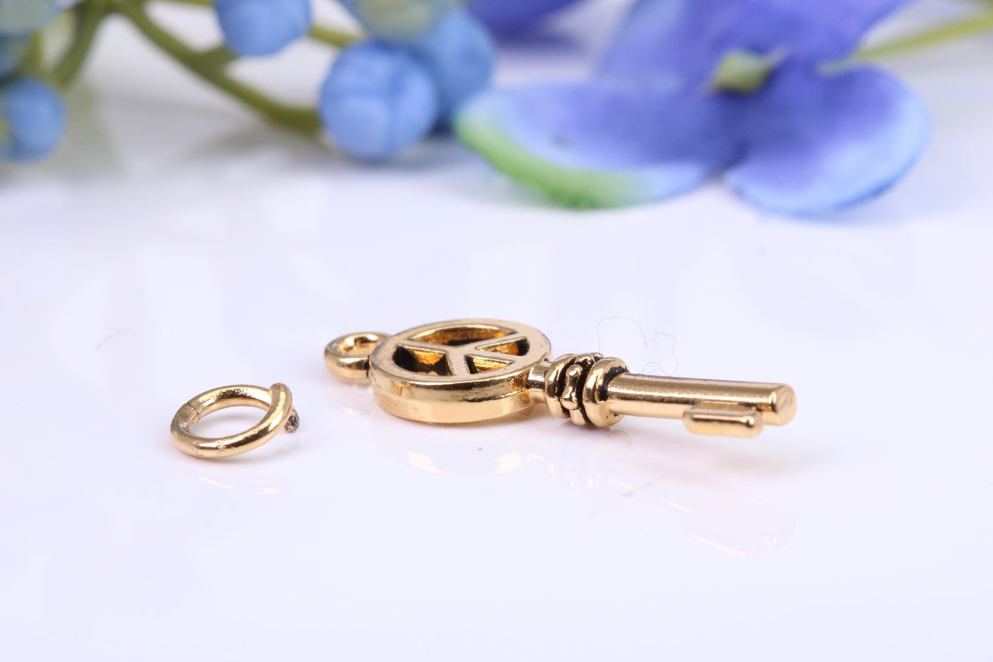 Key Charm, Made from Solid Cast Yellow Gold, British Hallmarked