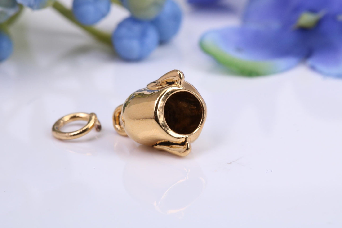 Buddha Charm, Made from Solid Yellow Gold, British Hallmarked, Complete with Attachment Link