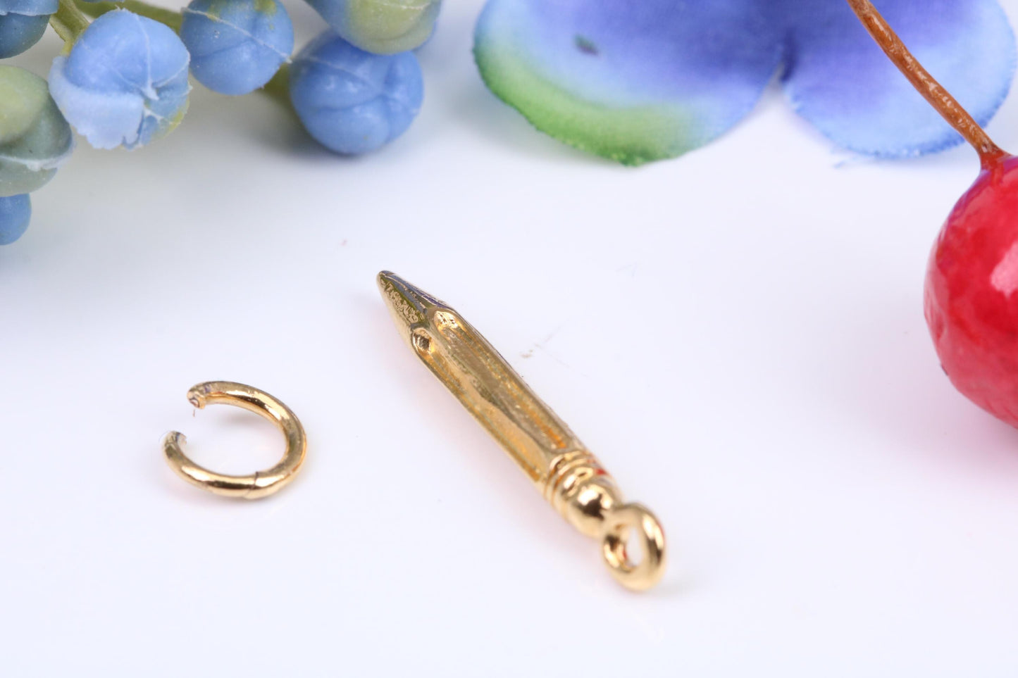 Centre Punch Tool Charm, Made from Solid Cast Yellow Gold, British Hallmarked