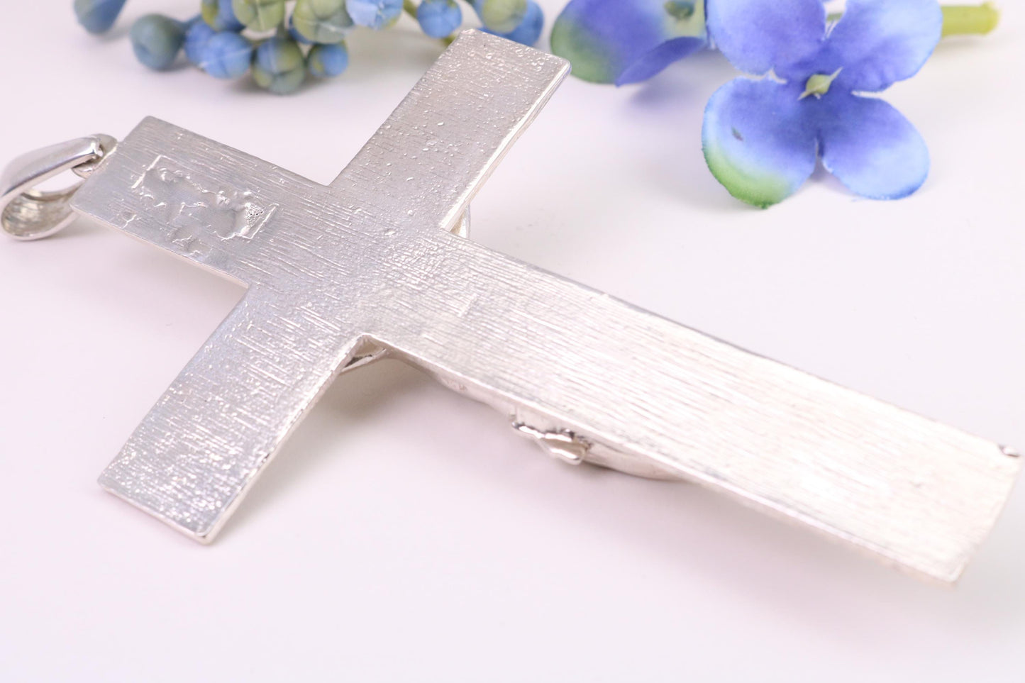 Very Very Large Crucifix, Measuring 110 mm Long, Made From Solid Cast Silver, British Hallmarked