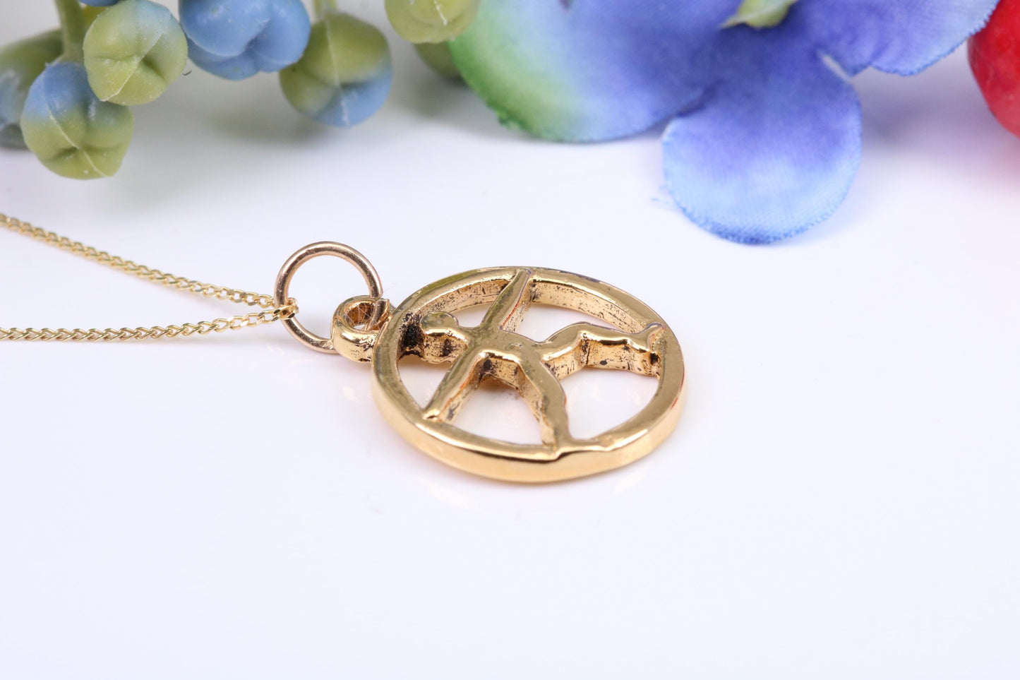 Yoga Necklace, Made from Solid Cast Yellow Gold, British Hallmarked