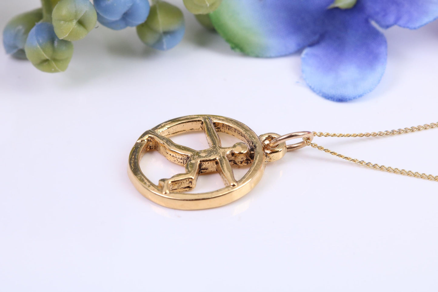 Yoga Necklace, Made from Solid Cast Yellow Gold, British Hallmarked