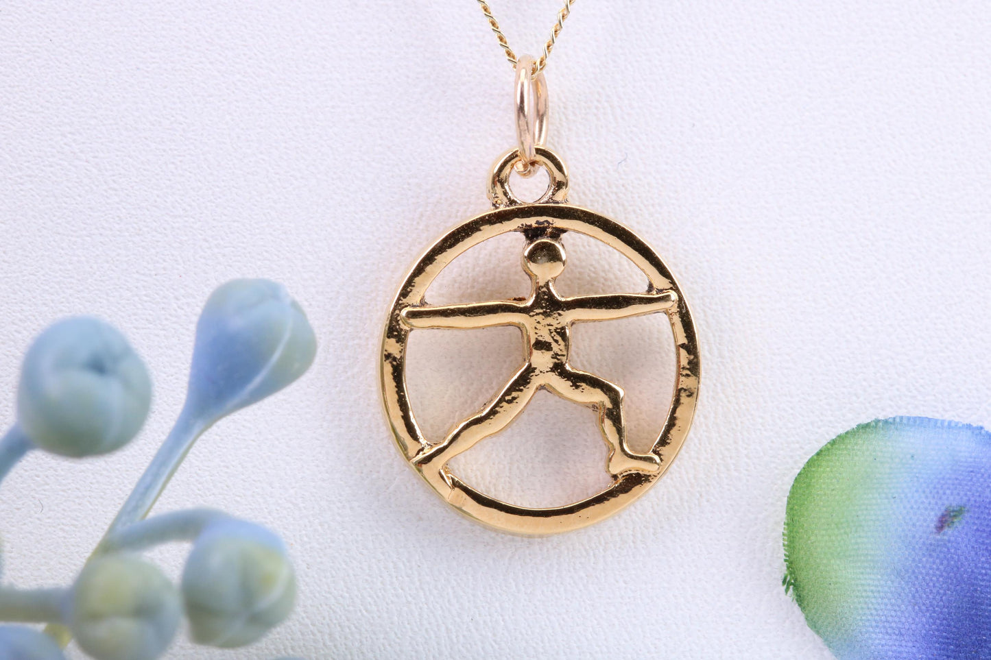 Yoga Necklace, Made from Solid Cast Yellow Gold, British Hallmarked