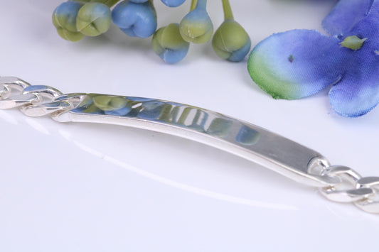 Diamond cut Curb Link Bracelet, Made from solid Sterling Silver, 8 Inches Long and 7 mm Wide, British Hallmarked