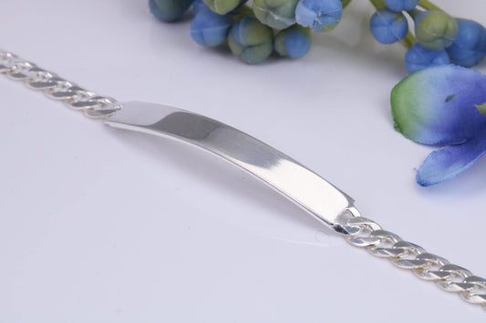 Diamond cut Curb Link Bracelet, Made from solid Sterling Silver, 8 Inches Long and 5 mm Wide