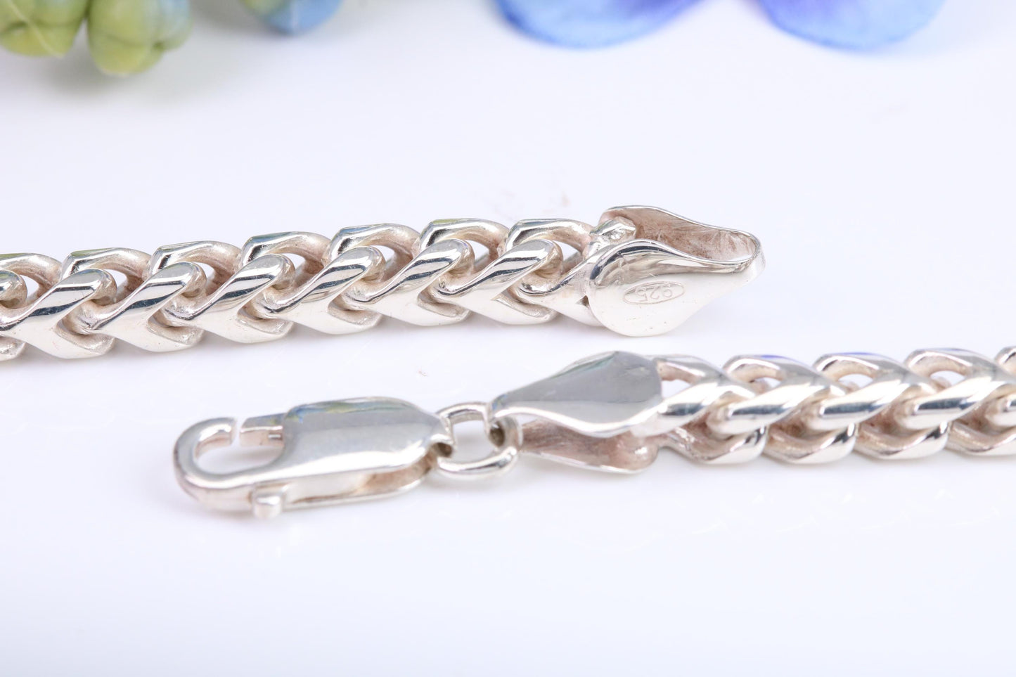 Gents heavy Byzantine Chain, made from solid Sterling Silver, 26 Inches Long x 5 mm wide, British Hallmarked