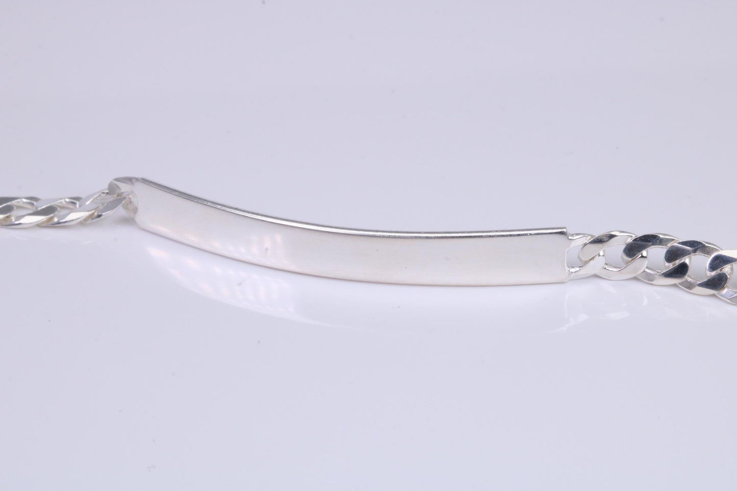 Diamond cut Curb Link Bracelet, Made from solid Sterling Silver, 8 Inches Long and 5 mm Wide