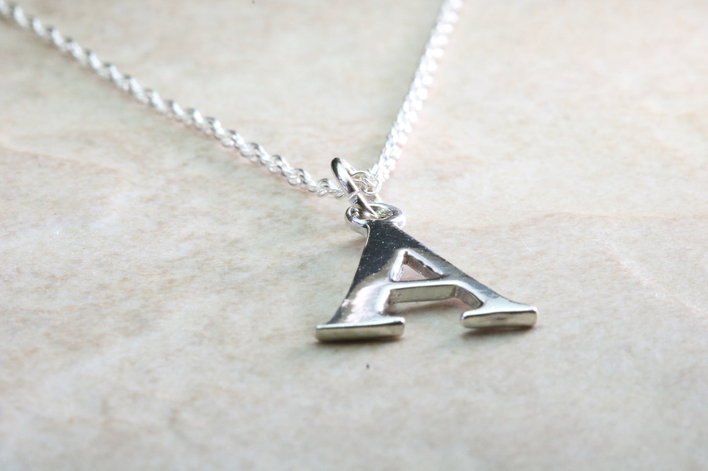 Silver Initial A Necklace