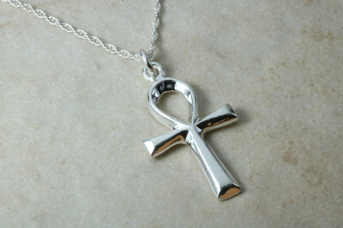 Sterling Silver Ankh Cross Necklace