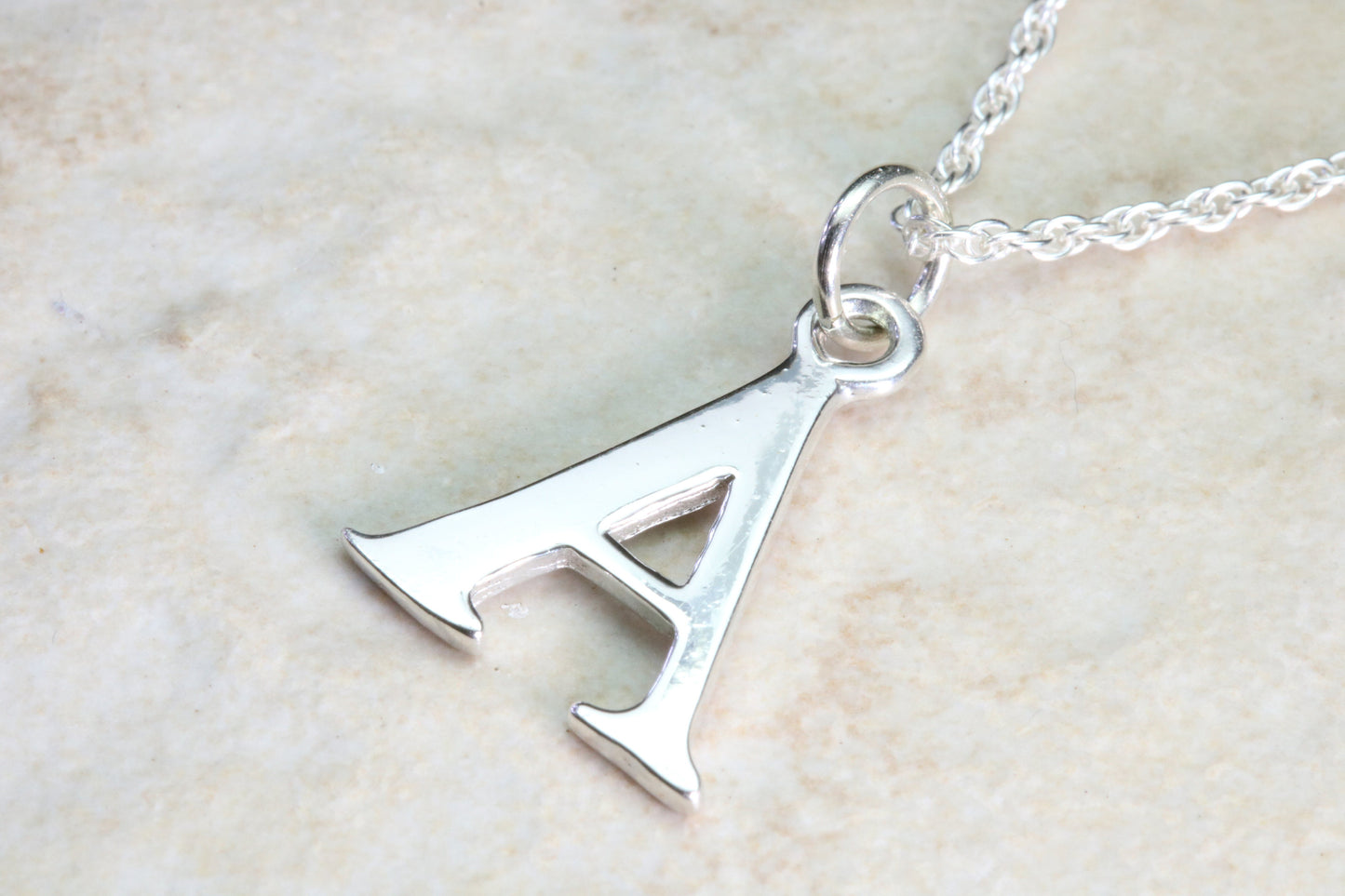 Silver Initial A Necklace