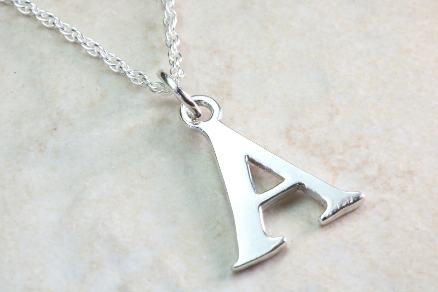 Silver Initial A Necklace