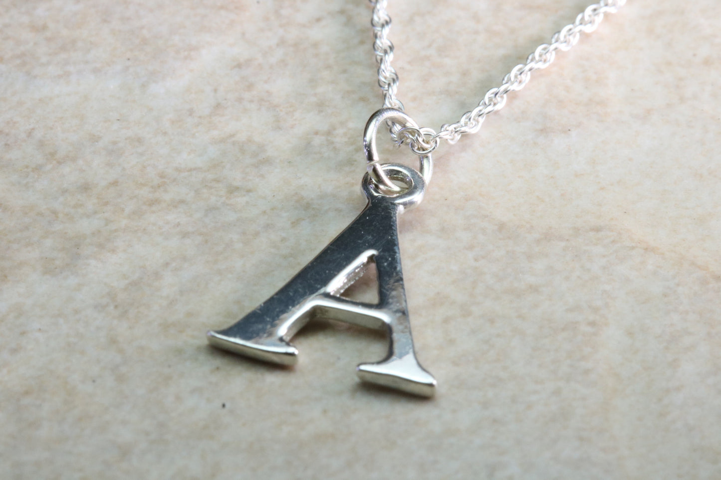 Silver Initial A Necklace