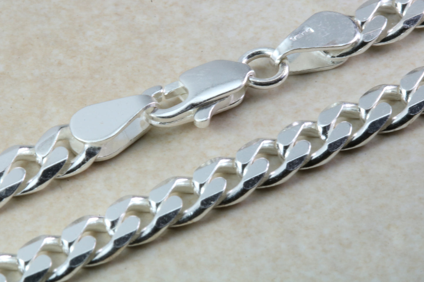 Sterling Silver Heavy Curb Bracelet