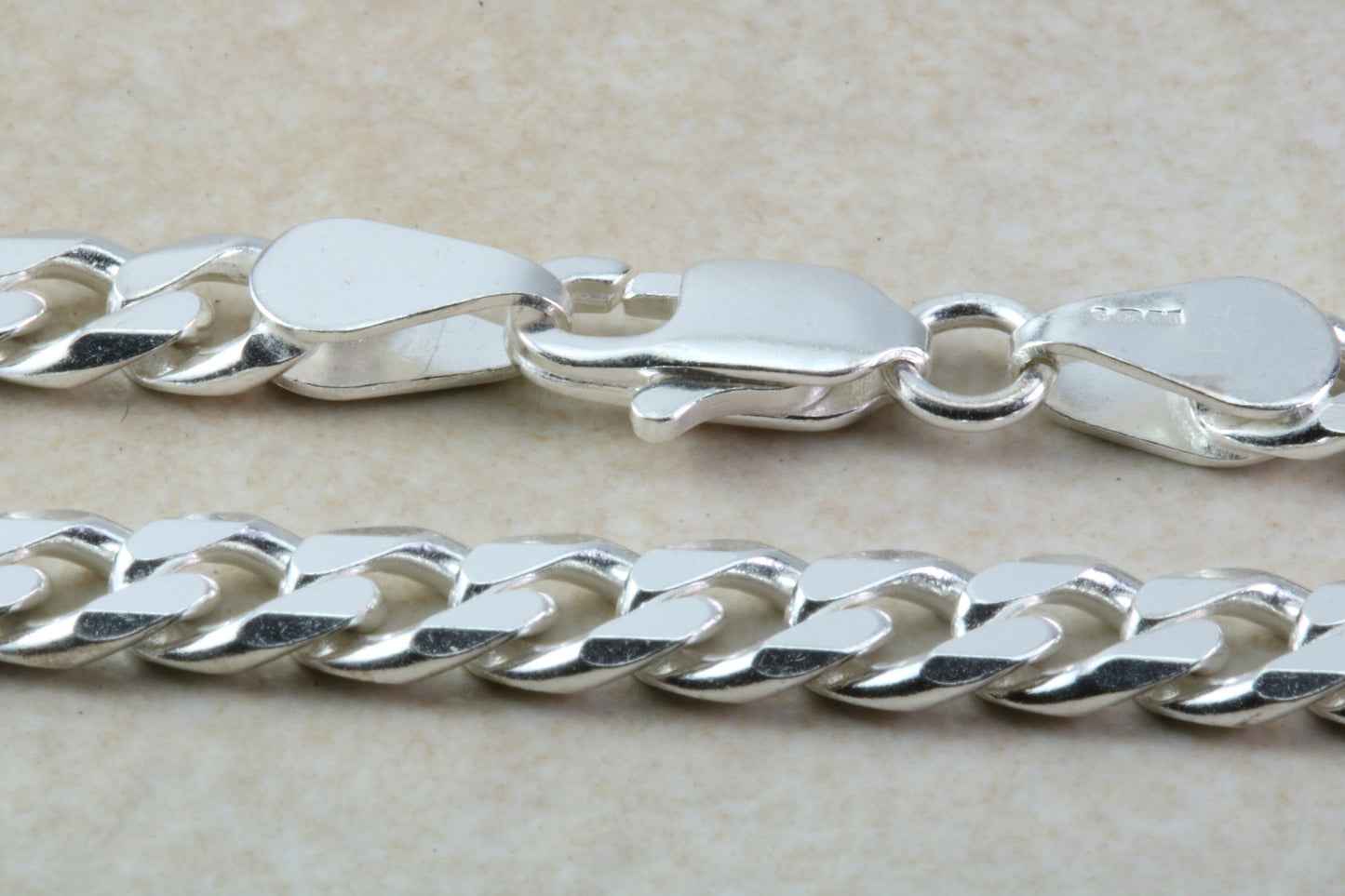 Sterling Silver Heavy Curb Bracelet