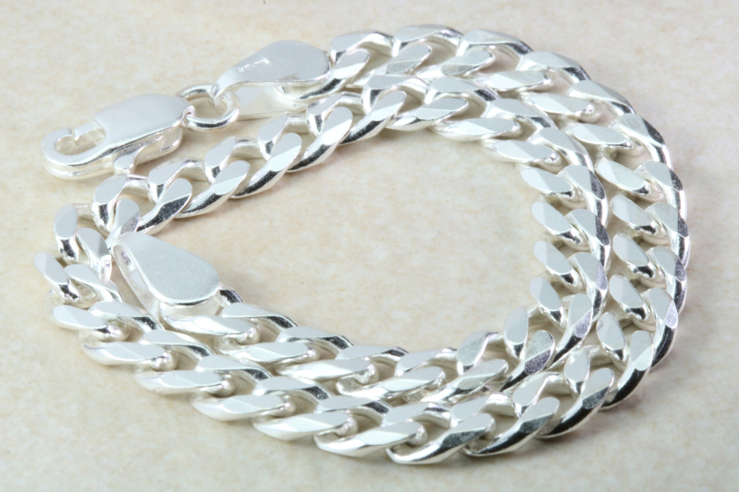 Sterling Silver Heavy Curb Bracelet