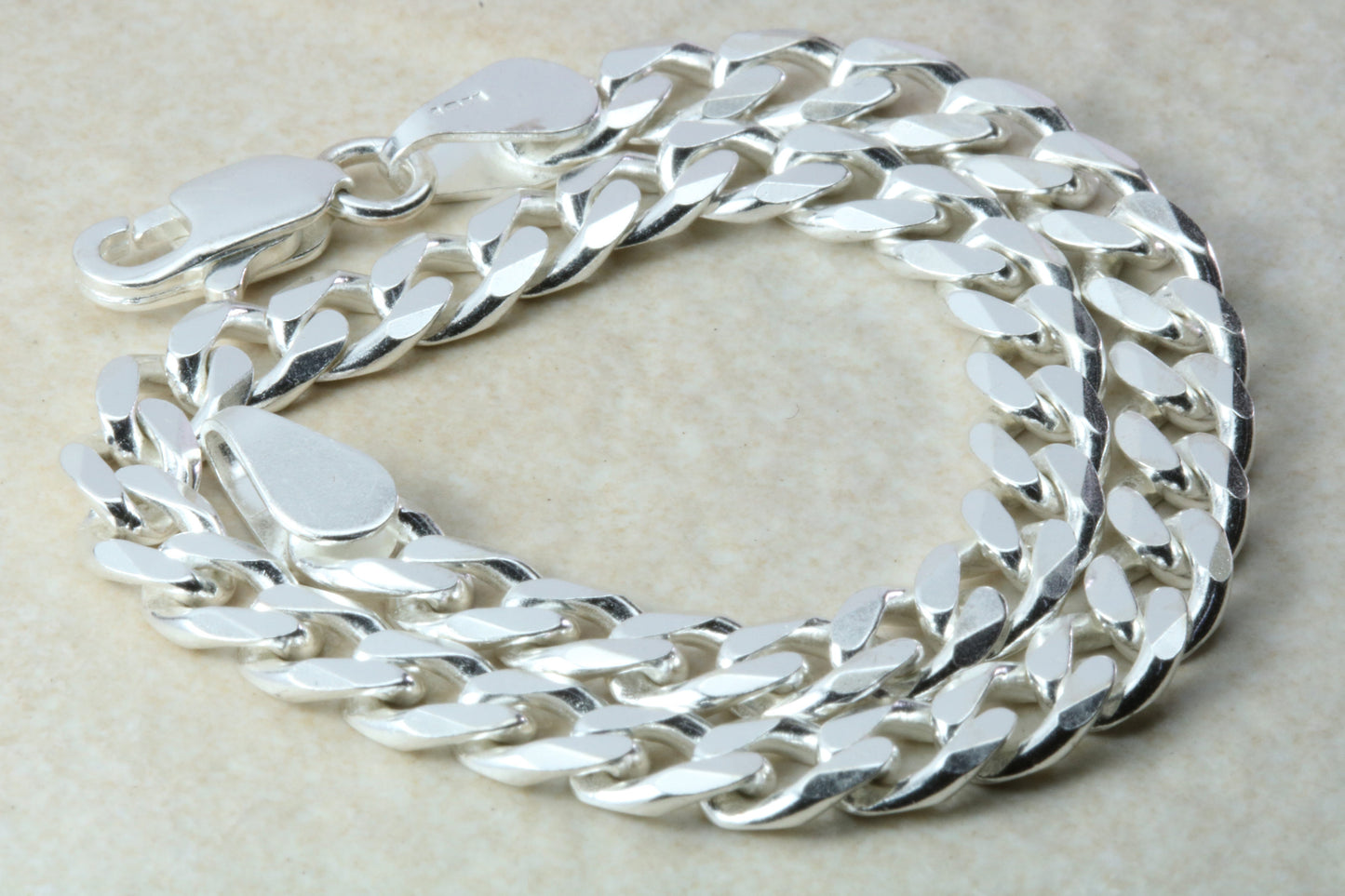 Sterling Silver Heavy Curb Bracelet