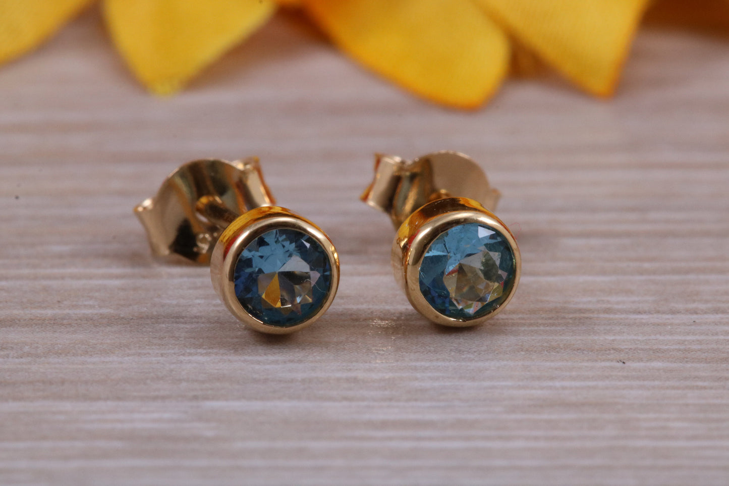 Sterling Silver Real Blue Topaz Earrings and Matching Necklace