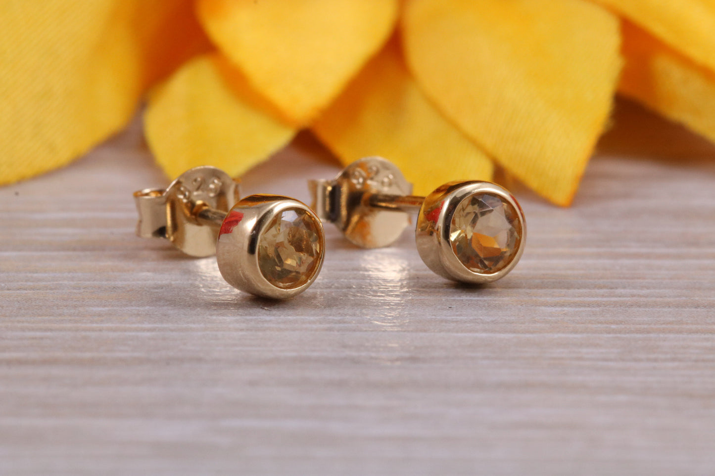 Sterling Silver Real Citrine Earrings and Matching Necklace