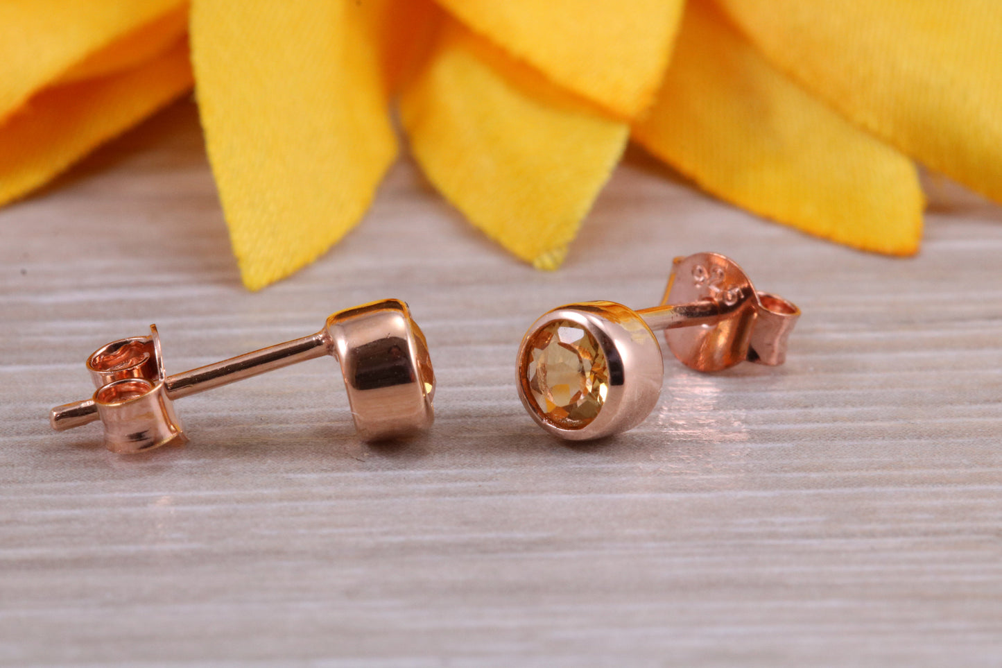 Sterling Silver Real Citrine Earrings and Matching Necklace