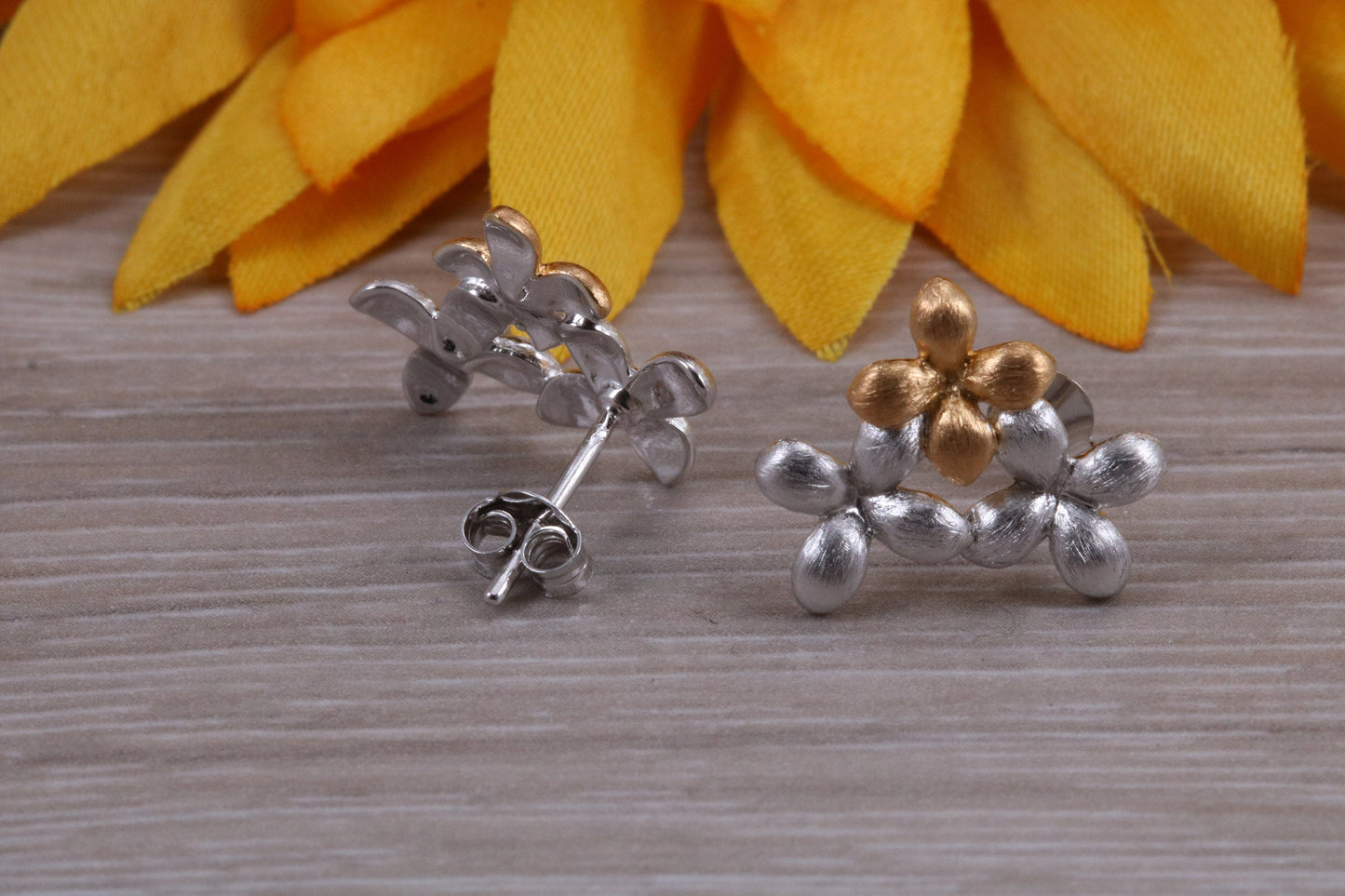 Sterling Silver two tone set with Ring, Earrings and Necklace