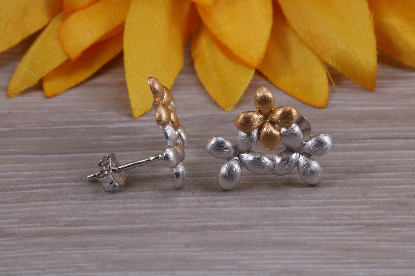 Sterling Silver two tone set with Ring, Earrings and Necklace