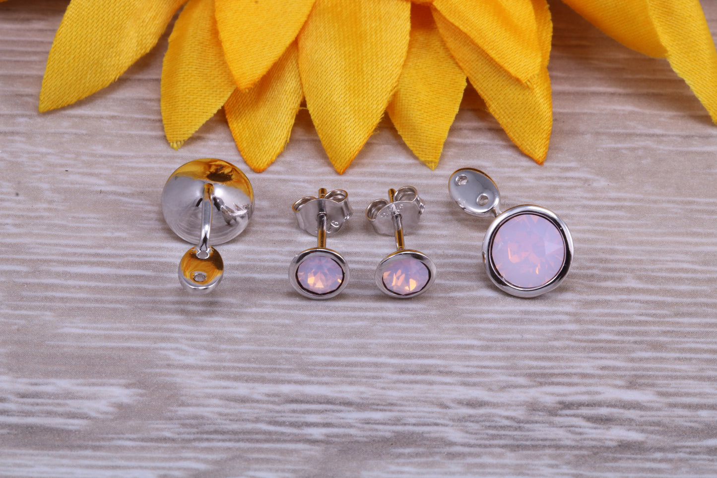 Sterling Silver Two in One Rose water Opal Stud Earrings or Dropper Earrings