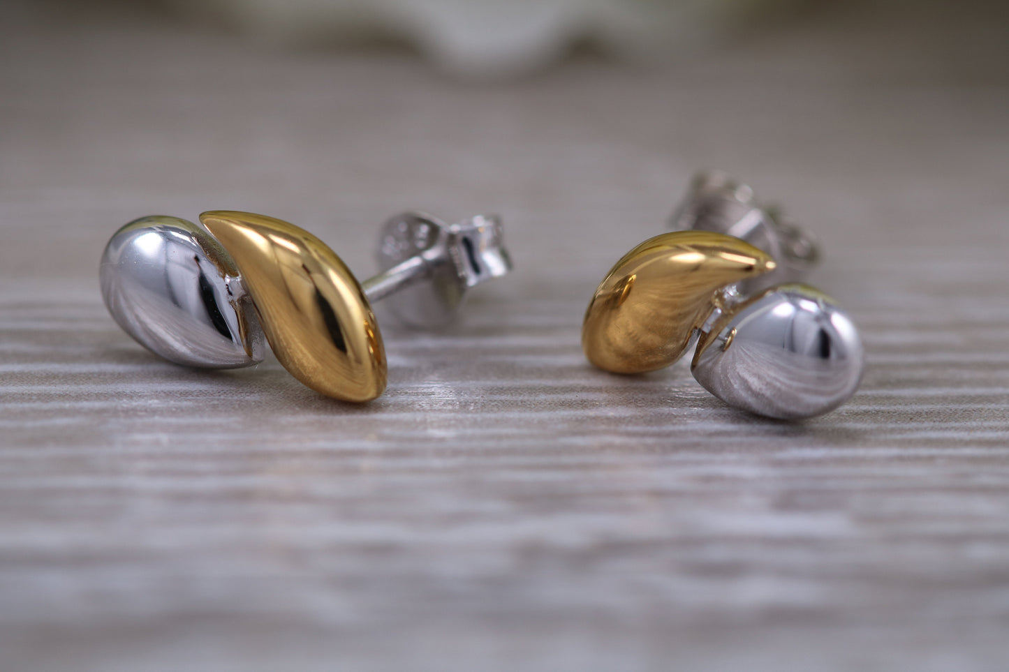 Sterling Silver Two Tone Set Earrings With Matching Necklace