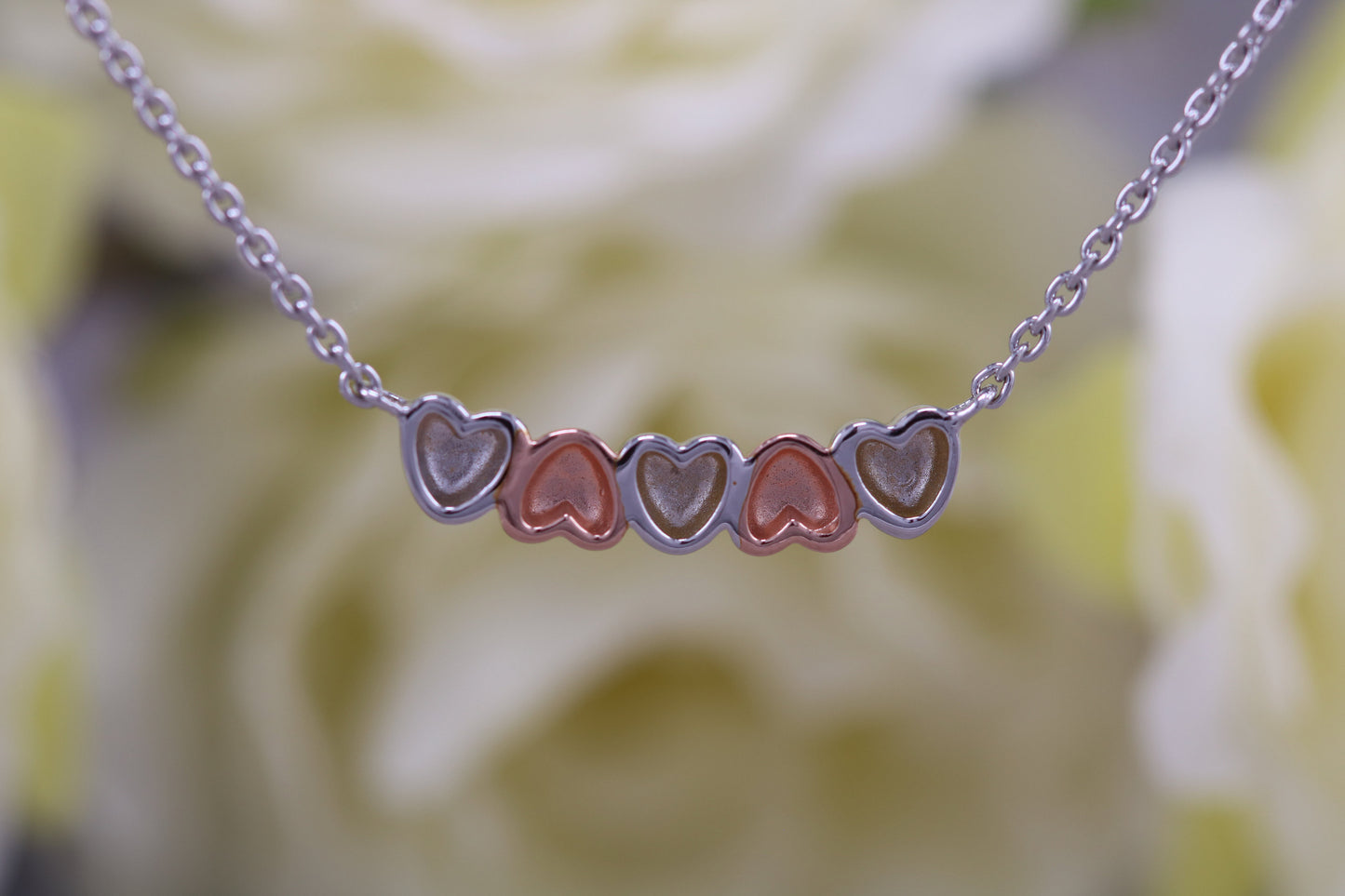 Silver Two Tone Love Hearts Necklace