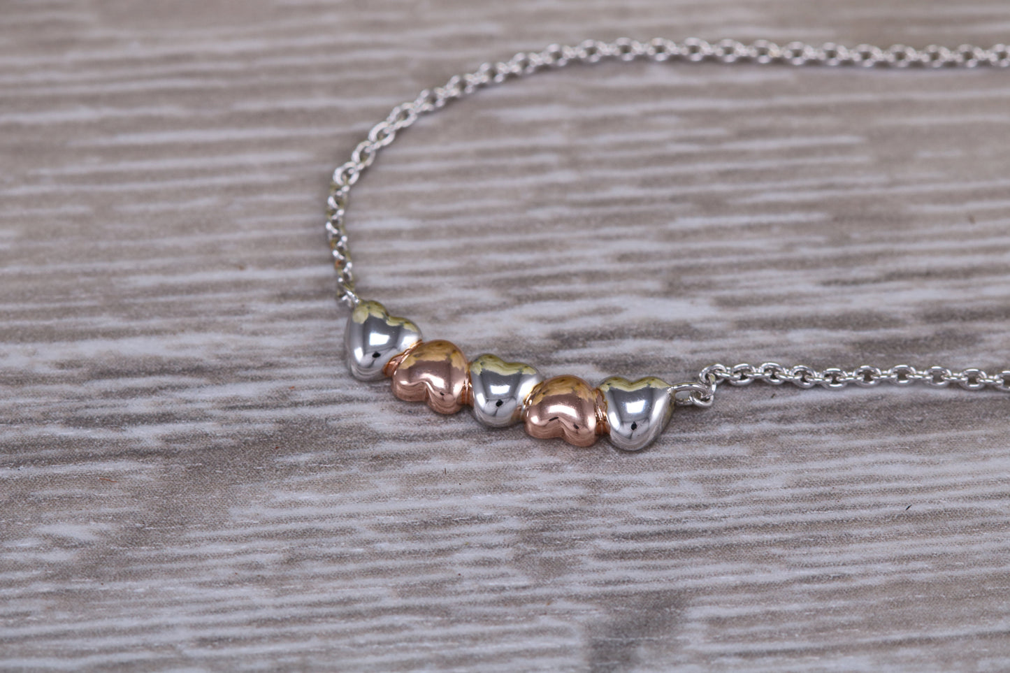 Silver Two Tone Love Hearts Necklace