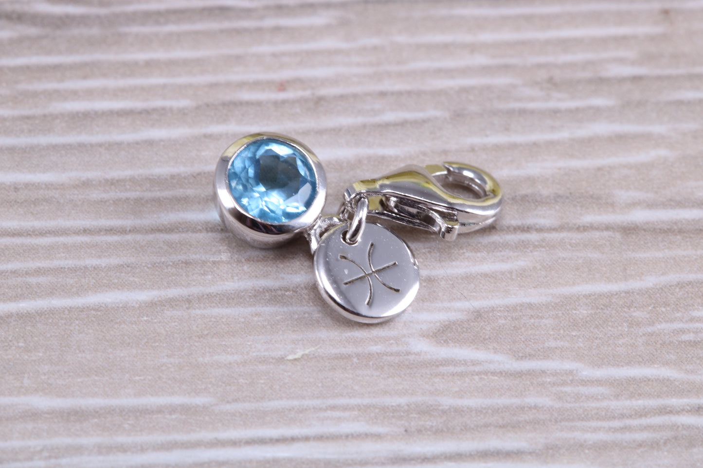 Sterling Silver Aquamarine Birthstone Charm