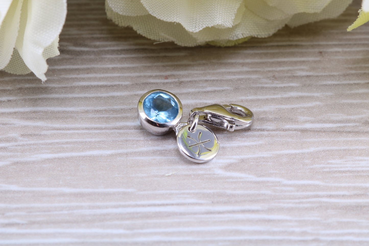 Sterling Silver Aquamarine Birthstone Charm