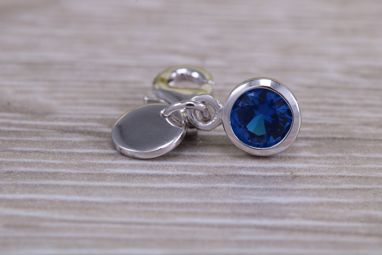 Sterling Silver September Sapphire Birthstone Charm