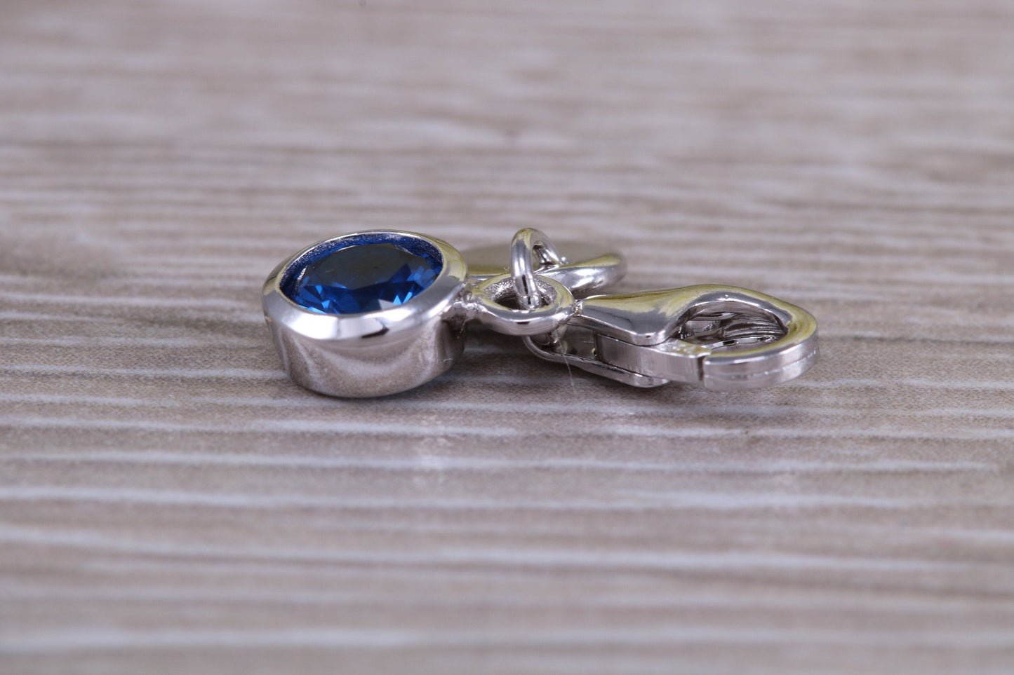 Sterling Silver September Sapphire Birthstone Charm