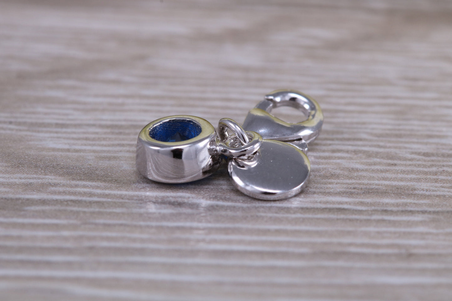Sterling Silver September Sapphire Birthstone Charm