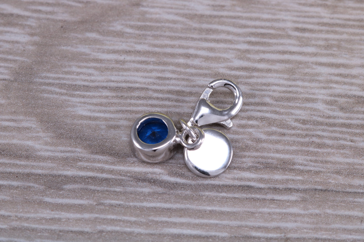 Sterling Silver September Sapphire Birthstone Charm