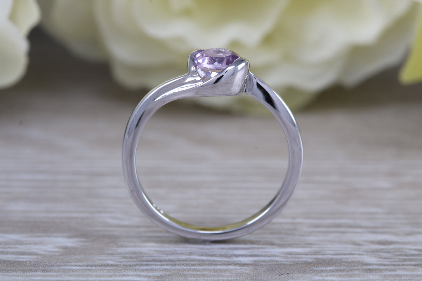 Sterling Silver February Real Amethyst Birthstone Ring