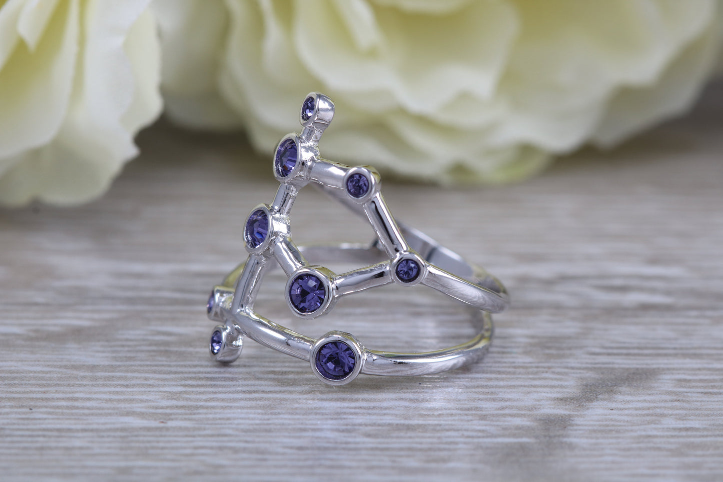 Real Tanzanite Chakra Ring made from Solid Sterling Silver