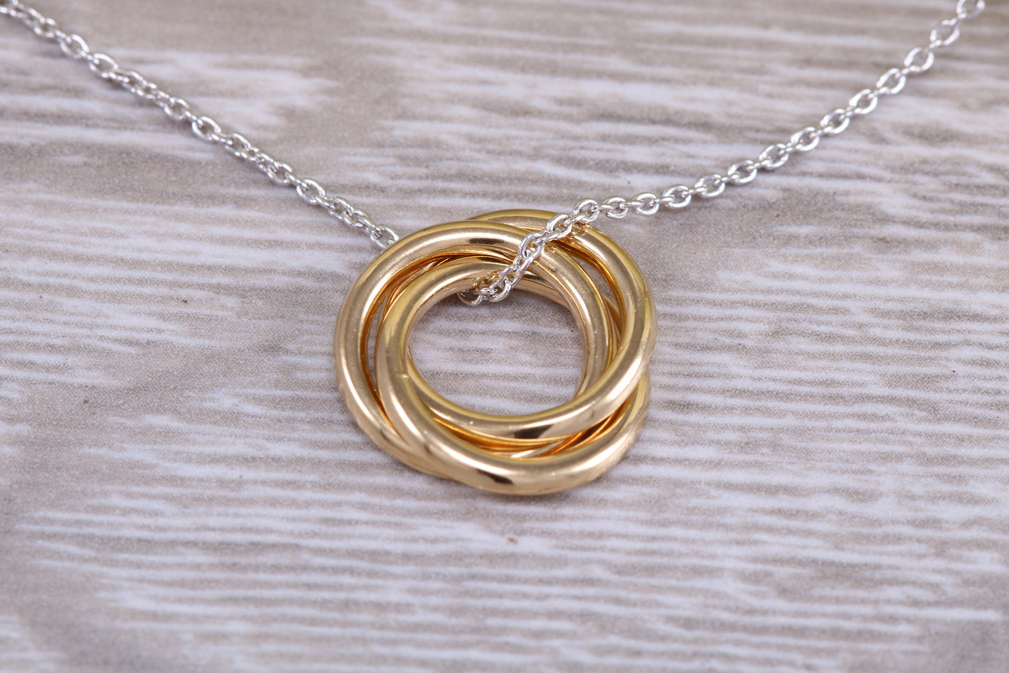Sterling Silver Three Ring Necklace