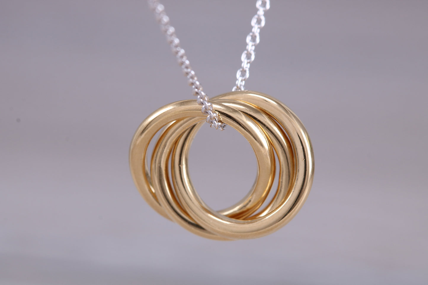 Sterling Silver Three Ring Necklace