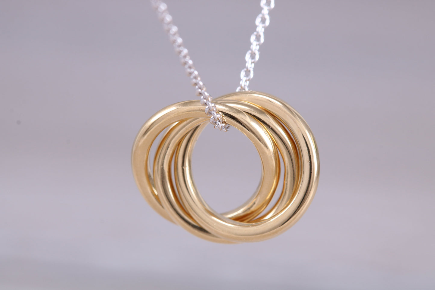 Sterling Silver Three Ring Necklace