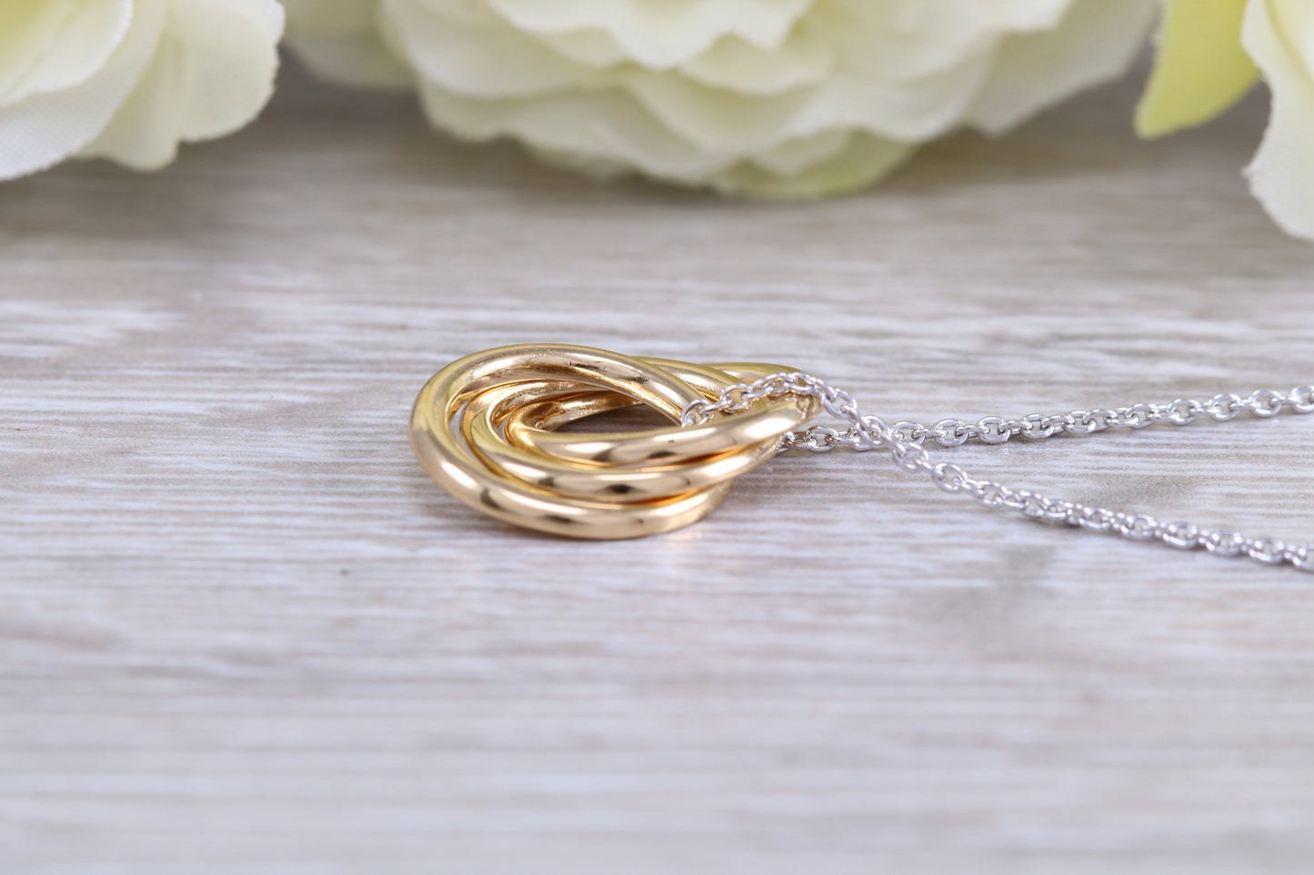 Sterling Silver Three Ring Necklace