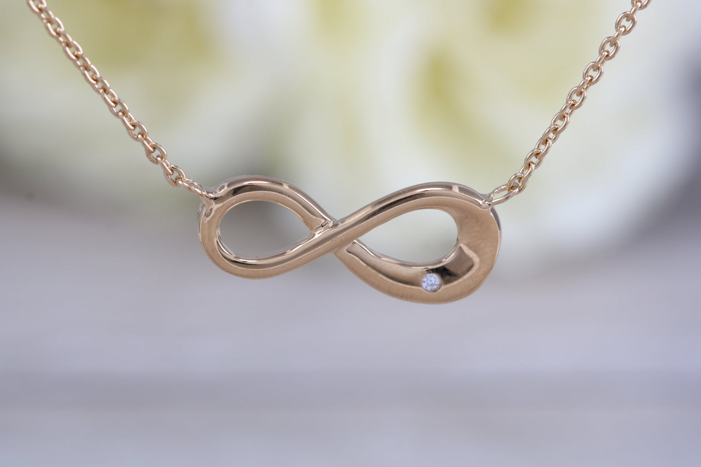 Sterling Silver C Z set Infinity Necklace
